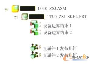 直屬件裝配總模型及頂層基本骨架模型