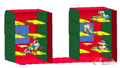 圖13 工況1乘員二次碰撞及在車廂內運動情況