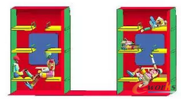 圖19 工況6 330ms乘員二次碰撞及在車廂內運動情況