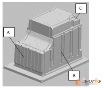 圖2 發(fā)泡模冷凍室模型